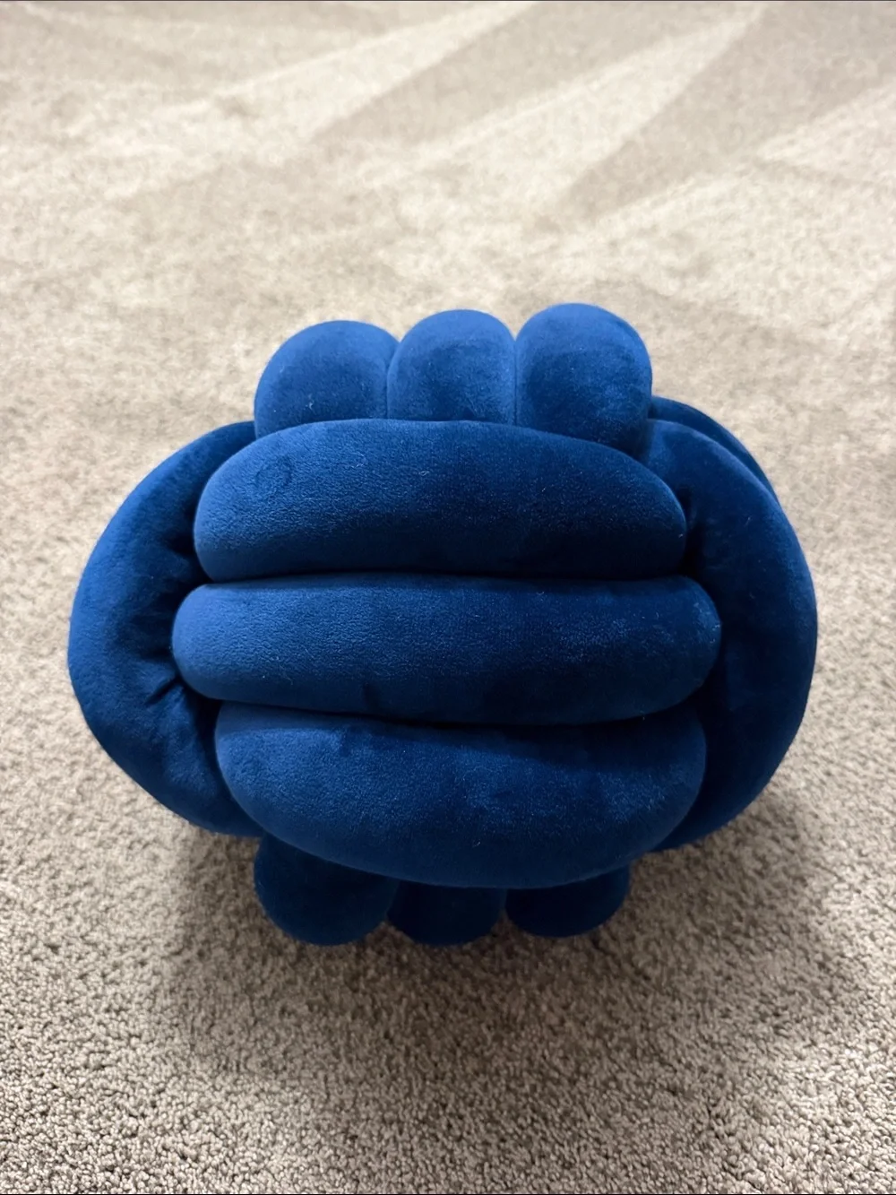 Plush Knot Pillow - Deep Royal Blue